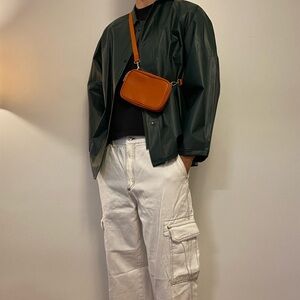 Loose fit white cargo pants Zara